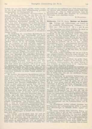 630-631 [Rezension] Wobbermin, Georg, Monismus und Monotheismus. Vorträge und Abhandlungen zum Kampf um die monistische Weltanschauung