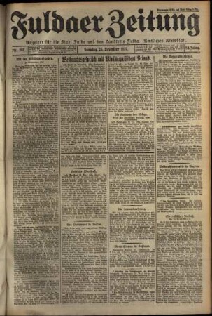 Erste Ausgabe vom Sonntag, den 25. Dezember 1927.