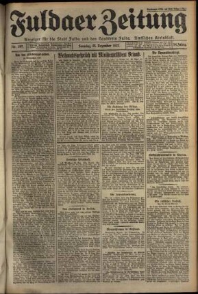 Erste Ausgabe vom Sonntag, den 25. Dezember 1927.