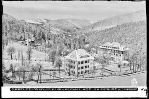 Bärenfels im Erzgebirge, Kurhausanlage Kaiserhof mit Kipsdorf, im Winter