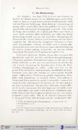 II. Die Beobachtung
