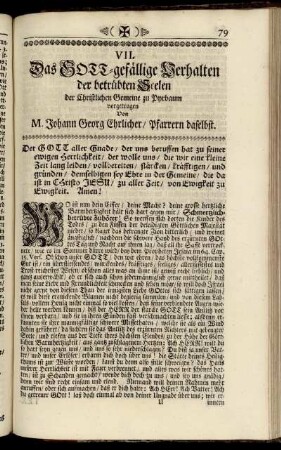 VII. Das Gott- gefällige Verhalten der betrübten Seelen ...