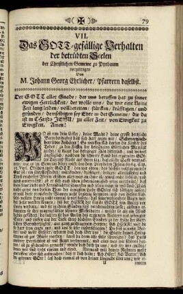 VII. Das Gott- gefällige Verhalten der betrübten Seelen ...