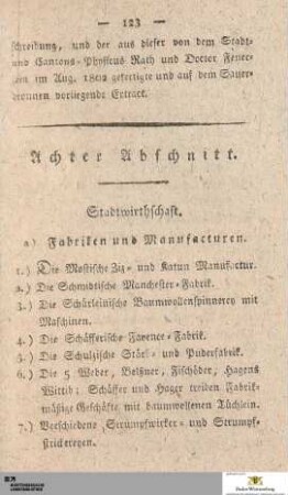 VIII. Abschnitt