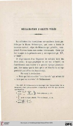 Réclamation d’objets volés