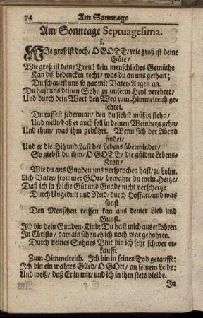 Am Sonntage Septuagesima. - Am Sonntage Exaudi.
