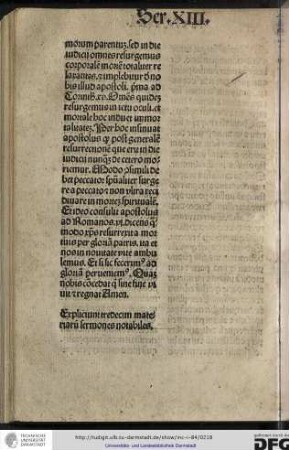 Expliciunt tredecim materiarum sermones notabiles.