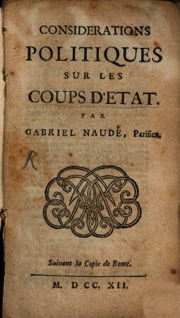 Considerations politiques sur les Coups d'Estat