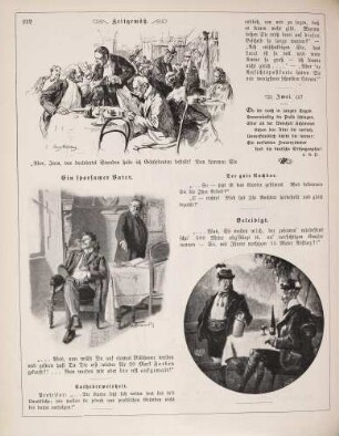 "Zeitgemäß" "Ein sparsamer Vater" "Beleidgt"