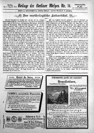 Beilage der Berliner Wespen Nr. 31