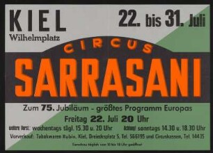 Circus Sarrasani, Kiel, ohne Jahr