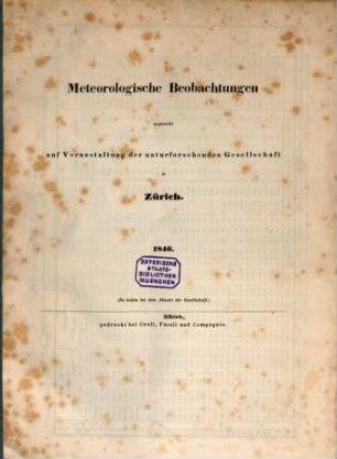 Meteorologische Beobachtungen. 1846