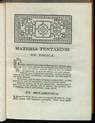 Materia Tentaminis.