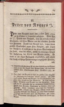 III. Peter von Roques.