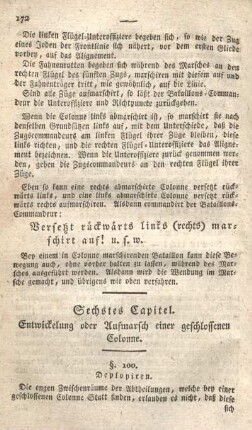 Sechstes Capitel. Entwickelung oder Aufmarsch einer geschlossenen Colonne.