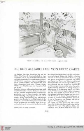 47: Zu den Aquarellen von Fritz Gartz