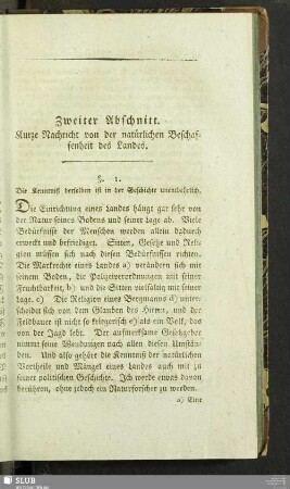 Zweiter Abschnitt. Kurze Nachricht von der natürlichen Beschaffenheit des Landes