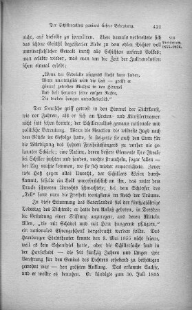 Der Schillercultus gewinnt tiefere Bedeutung.