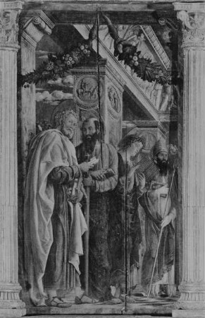 Pala di San Zeno — Die heiligen Peter, Paulus, Johannes Evangelist und Zeno