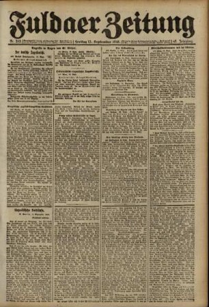 Ausgabe vom Freitag, den 13. September 1918.