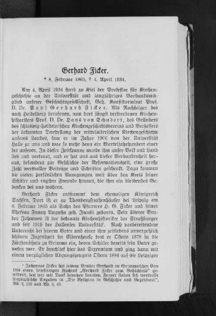 Nachruf Gerhard Ficker