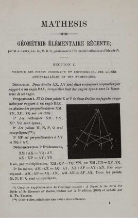 GÉOMÉTRIE ÉLÉMENTAIRE RÉCENTE.