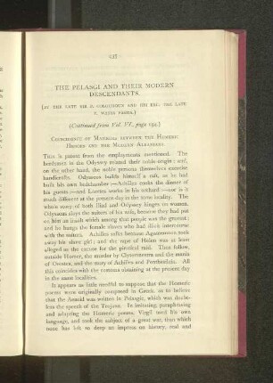 The Pelasgi and their Modern Descendants. (Continued from Vol. VI., page 194.).