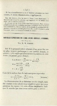 Nouvelle expression de l´aire d´une surface.