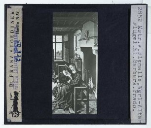 Campin, Werl-Triptychon,Campin, hl. Barbara, lesend (Werl-Triptychon, re. Flügel)