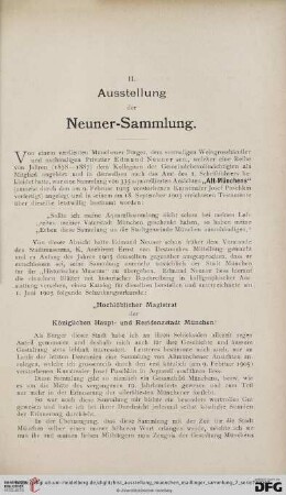 II. Ausstellung der Neuner-Sammlung