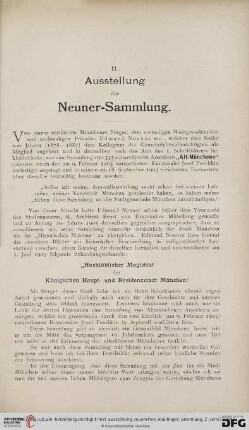 II. Ausstellung der Neuner-Sammlung