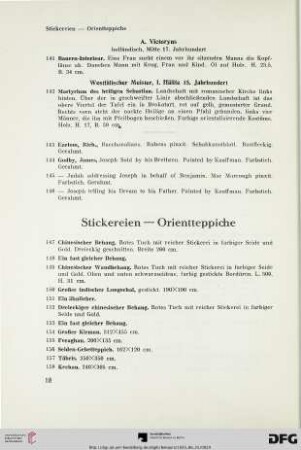 Stickereien – Orientteppiche (Nr. 147-185r)