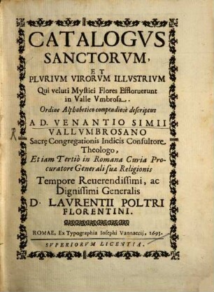 Catalogus virorum illustrium Congregationis Vallisumbrosae