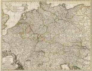Peraccurata S. Romani Imperii Tabula comprehendens Regiones vulgo Sub Nomine Germaniae Nuncupantes
