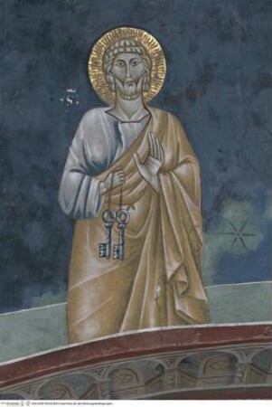 Christus, umgeben von Erzengeln und den Heiligen Petrus, Paulus, Andreas und Johannes dem Evangelisten, Heiliger Petrus
