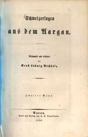 Schweizersagen aus dem Aargau, 2