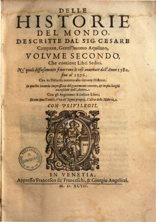 Delle historie del mondo : ... dall'a. 1570 - 1596. 2.
