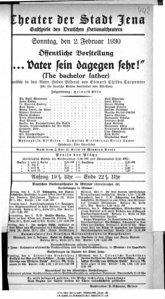"... Vater sein dagegen sehr!" (The bachelor father)