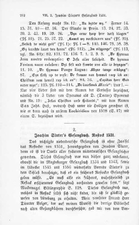 2. Joachim Sluter's Gesangbuch, Rostock 1531.