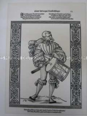 Kriegerdarstellung, Tambour der Landsknechte, 1510/1530.