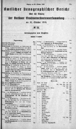 No. 31, 30. Oktober 1919