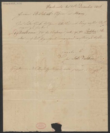 Brief an B. Schott's Söhne : 01.12.1828