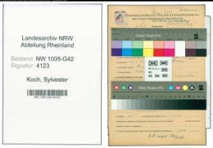 Entnazifizierung Sylvester Koch , geb. 22.04.1915 ()