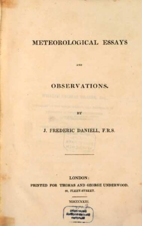 Meteorological Essays and Observations