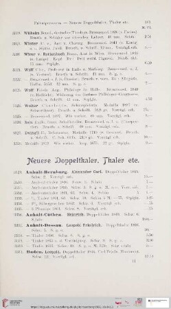 Neuere Doppelthaler, Thaler etc. (Nr.3329-3722)