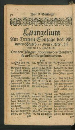 Evangelium Am Dritten Sontage des Advents