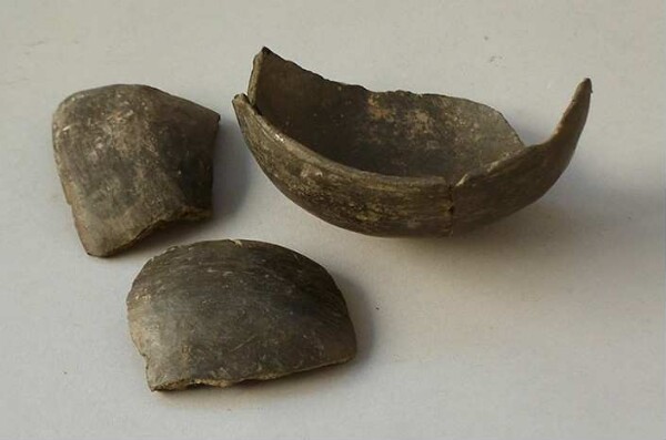 Fragments of a clay bowl