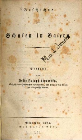 Geschichte der Schulen in Baiern