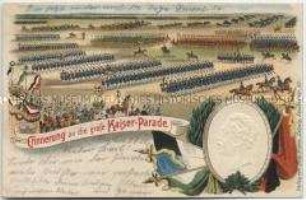 Postkarte zu einer Kaiserparade