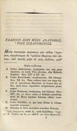 Galeni De dissectione musculorum et de consuetudine libri